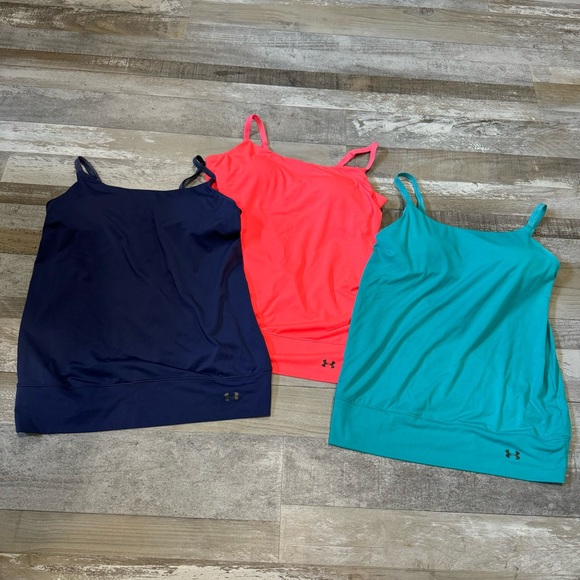 Women’s Under Armour Open Back Shelf Bra Fitness Sports Cami Tank Top - Size S - Picture 3 of 10